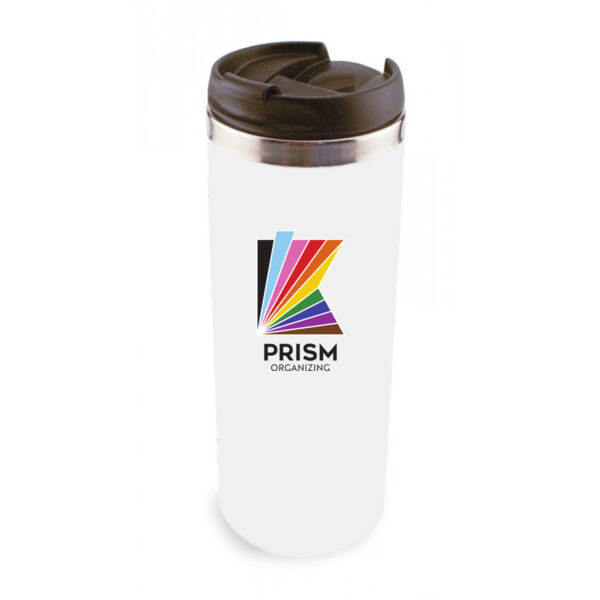 14oz Stainless Steel Tumbler w/ Lid - Sublimated Logo Thumbnail