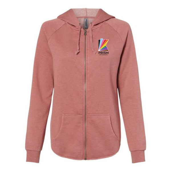 Independent Trading Co - Women's California Wave Wash Full-Zip Hooded Sweatshirt - Embroidered Logo Thumbnail